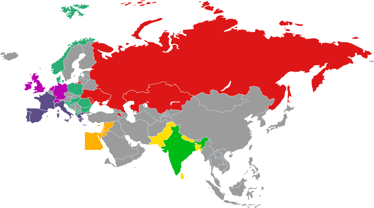Россия страна евразии. Карта Евразии. Карта Евразии цветная. Евразия без фона. Политическая Евразии.